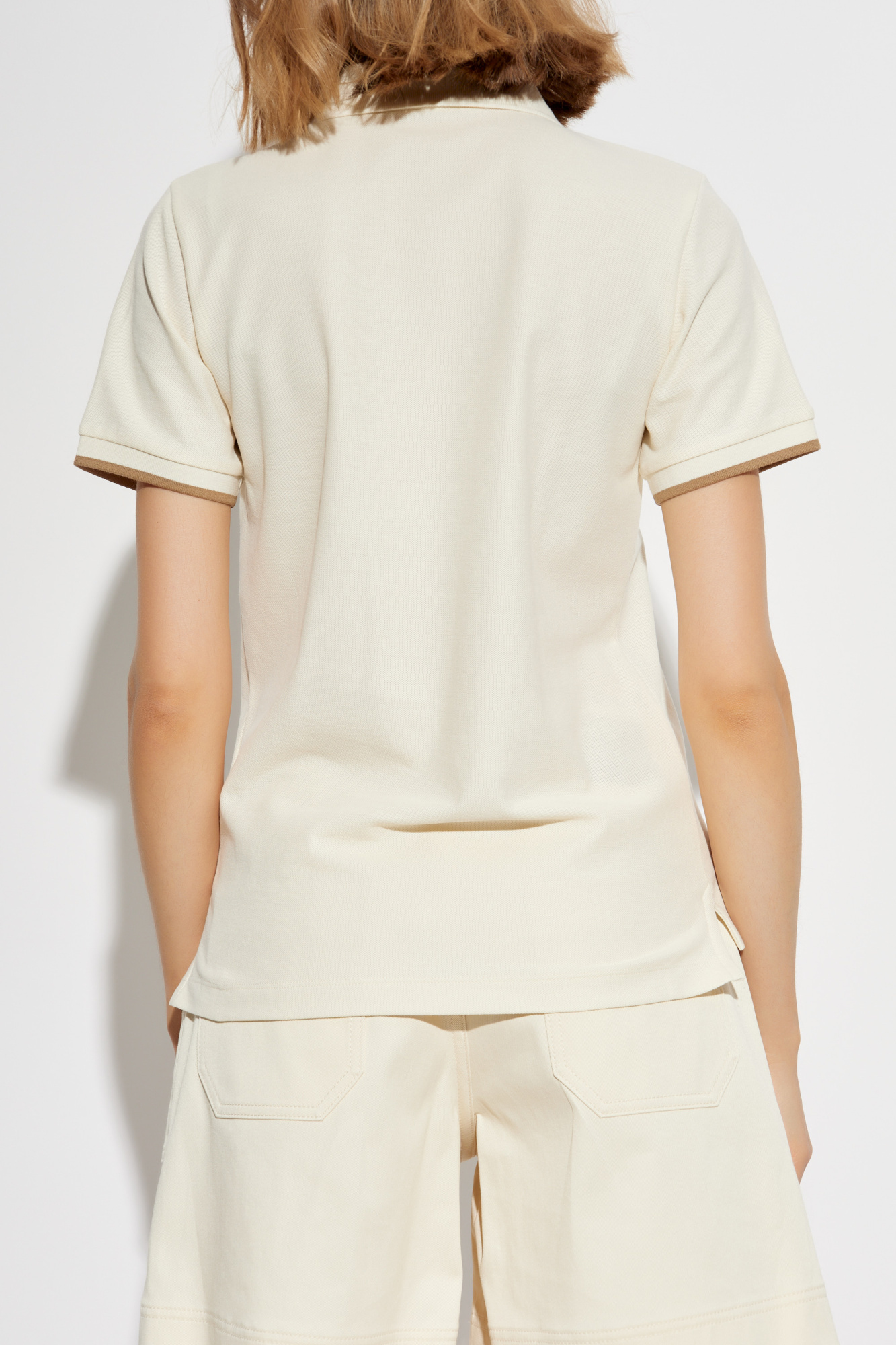 Cream Polo with collar Moncler - Vitkac AS